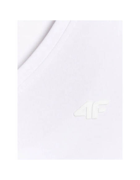 T-shirt basic z dekoltem typu serek damski 4f 4fwmm00ttshf3307-10s