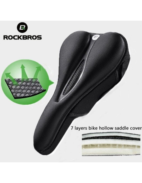 Żelowy pokrowiec na siodełko rowerowe rockbros lf047-b z silikonu rozmiar l - czarny