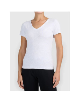 T-shirt basic z dekoltem typu serek damski 4f 4fwmm00ttshf3307-27m
