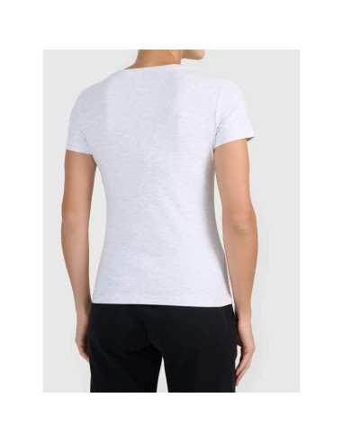 T-shirt basic z dekoltem typu serek damski 4f 4fwmm00ttshf3307-27m