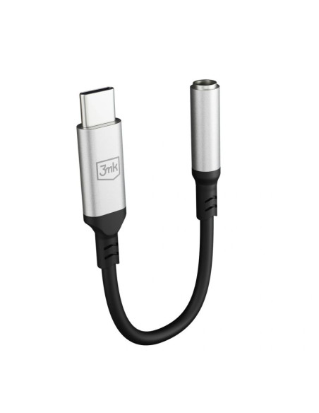 Adapter 3mk usb-c - minijack 3.5 mm - srebrny