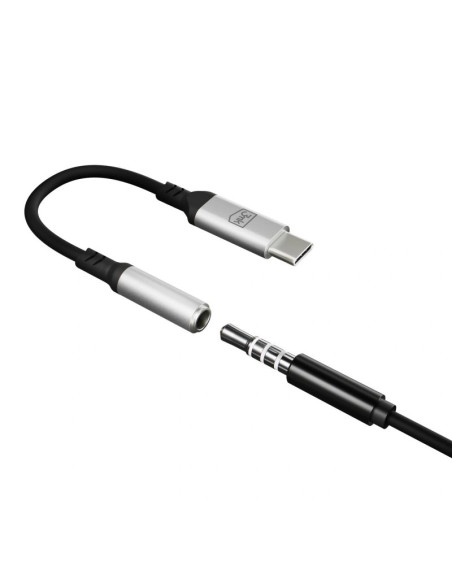 Adapter 3mk usb-c - minijack 3.5 mm - srebrny