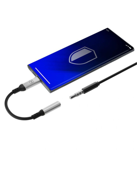 Adapter 3mk usb-c - minijack 3.5 mm - srebrny
