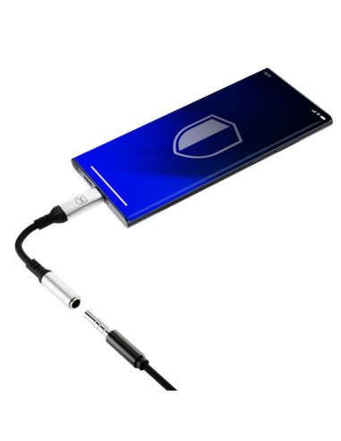 Adapter 3mk usb-c - minijack 3.5 mm - srebrny