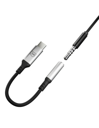 Adapter 3mk usb-c - minijack 3.5 mm - srebrny