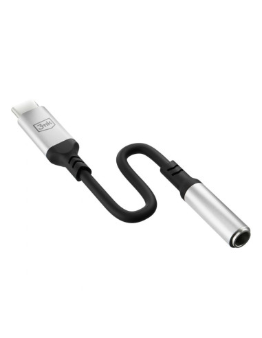 Adapter 3mk usb-c - minijack 3.5 mm - srebrny