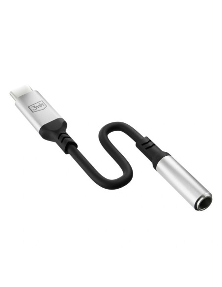 Adapter 3mk usb-c - minijack 3.5 mm - srebrny