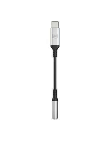Adapter 3mk usb-c - minijack 3.5 mm - srebrny