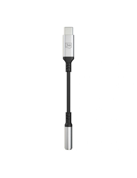 Adapter 3mk usb-c - minijack 3.5 mm - srebrny