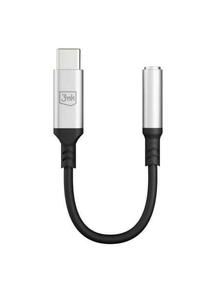 Adapter 3mk usb-c - minijack 3.5 mm - srebrny