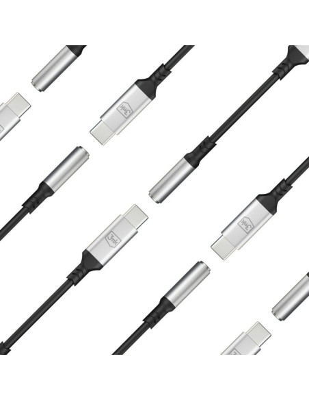 Adapter 3mk usb-c - minijack 3.5 mm - srebrny