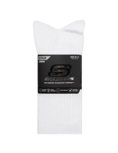 Skechers 3pk unisex non terry crew s601102-100 białe 43-46