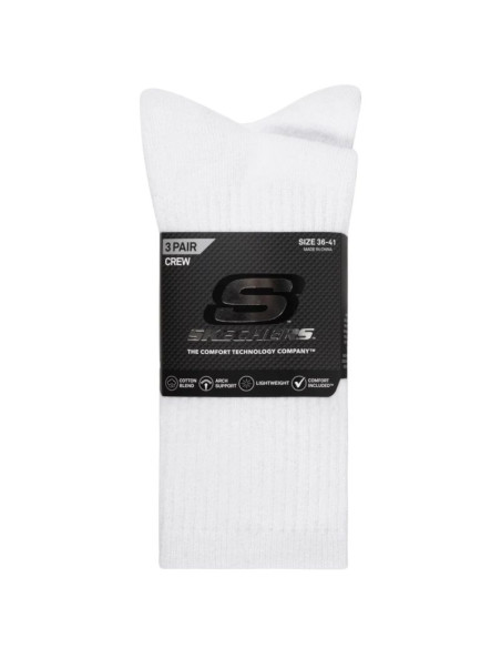 Skechers 3pk unisex non terry crew s601102-100 białe 43-46