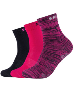 Skechers 3ppk wm mesh ventilation socks sk41053-0401 różowe 27-30