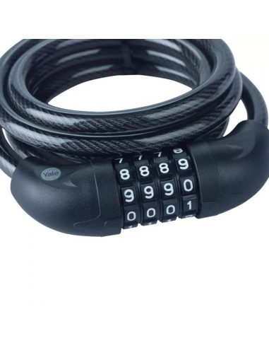 Linka rowerowa stalowa z zamkiem szyfrowym 10x1800mm yale essential security combination cable lock