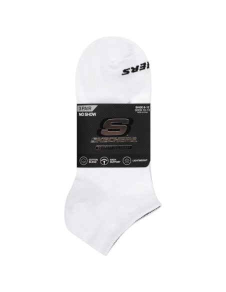 Skechers 3pk unisex non terry no show s114041-107 białe 39-42