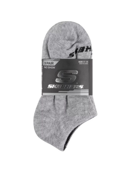 Skechers 3pk unisex non terry no show s114041-020 szare 39-42