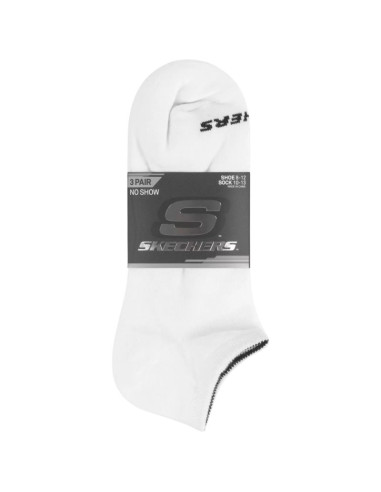 Skechers 3pk unisex non terry no show s114041-100 białe 39-42