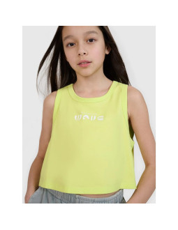 Crop top oversize z nadrukiem dziewczęcy 4f 4fjwss25tslef112-45s