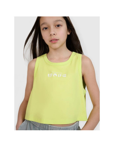 Crop top oversize z nadrukiem dziewczęcy 4f 4fjwss25tslef112-45s
