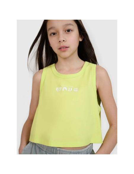 Crop top oversize z nadrukiem dziewczęcy 4f 4fjwss25tslef112-45s