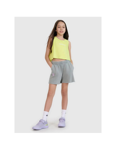 Crop top oversize z nadrukiem dziewczęcy 4f 4fjwss25tslef112-45s