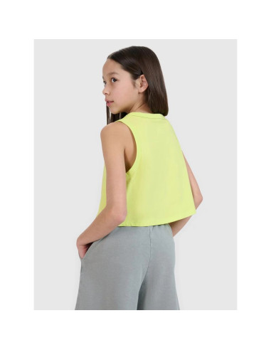 Crop top oversize z nadrukiem dziewczęcy 4f 4fjwss25tslef112-45s