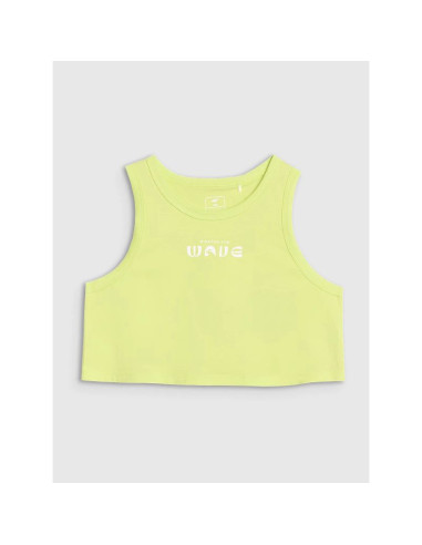 Crop top oversize z nadrukiem dziewczęcy 4f 4fjwss25tslef112-45s