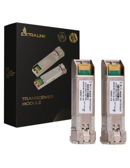 Extralink sfp+ 10g 2-pack | moduł sfp+ | 10gbps, lc/upc, 1310nm, 10km, single mode, dom