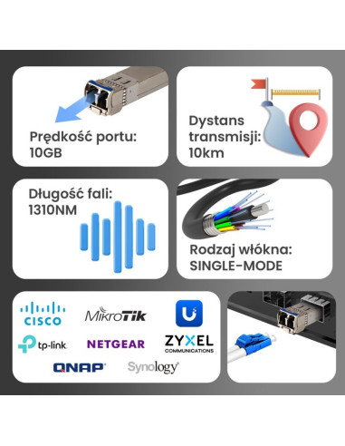 Extralink sfp+ 10g 2-pack | moduł sfp+ | 10gbps, lc/upc, 1310nm, 10km, single mode, dom