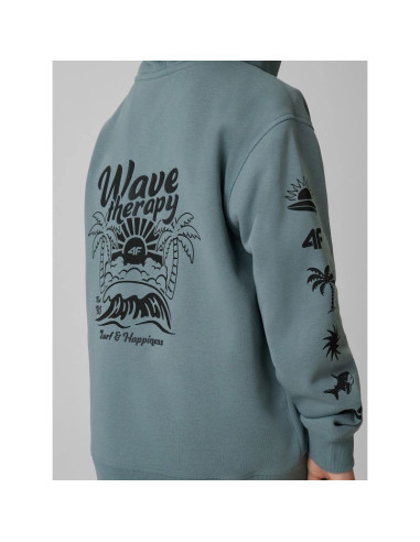 Bluza dresowa loose z kapturem chłopięca 4f 4fjrss26tswsm3052-46s