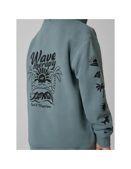 Bluza dresowa loose z kapturem chłopięca 4f 4fjrss26tswsm3052-46s