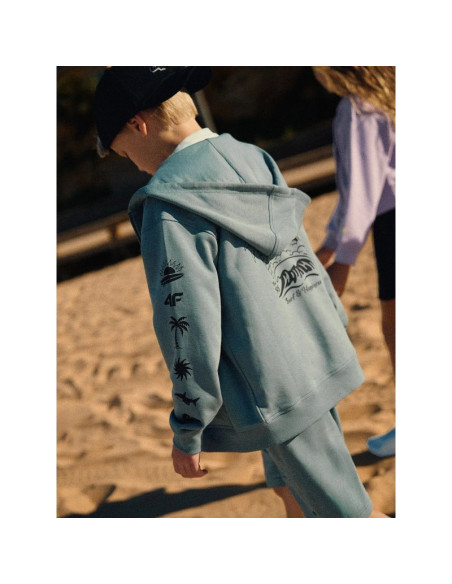 Bluza dresowa loose z kapturem chłopięca 4f 4fjrss26tswsm3052-46s
