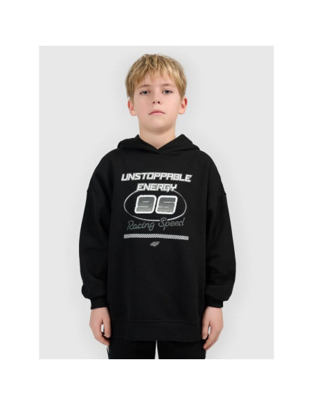 Bluza dresowa loose z kapturem chłopięca 4f 4fjrss26tswsm2814-20s