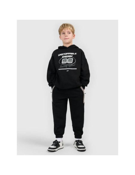 Bluza dresowa loose z kapturem chłopięca 4f 4fjrss26tswsm2814-20s