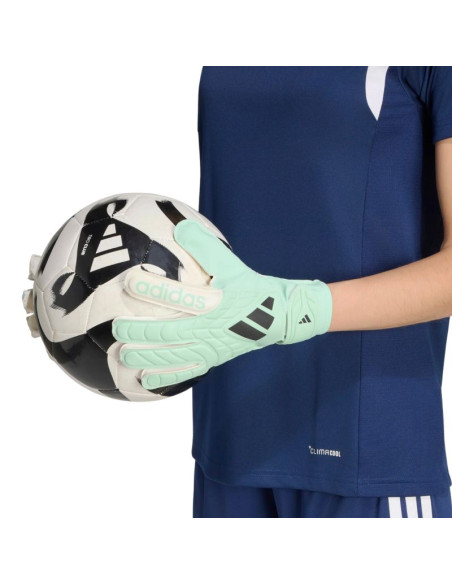 Rękawice bramkarskie dla dzieci adidas copa club miętowo-białe ke9735