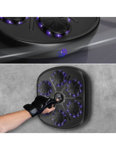 Tb03 elektroniczna tarcza bokserska bluetooth z muzyką i rękawicami hms