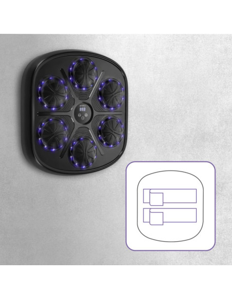 Tb03 elektroniczna tarcza bokserska bluetooth z muzyką i rękawicami hms