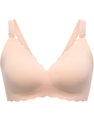 Momcozy yn46 (xl) | jelly strip – bezszwowy kwiatowy biustonosz do karmienia push-up | beżowy floral