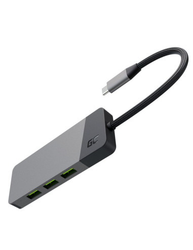 Green cell hub usb-c adapter gc connect 7w1 (3xusb 3.1, hdmi 4k 60hz, usb-c pd 85w, microsd/sd)