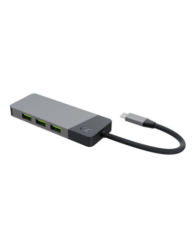 Green cell hub usb-c adapter gc connect 7w1 (3xusb 3.1, hdmi 4k 60hz, usb-c pd 85w, microsd/sd)