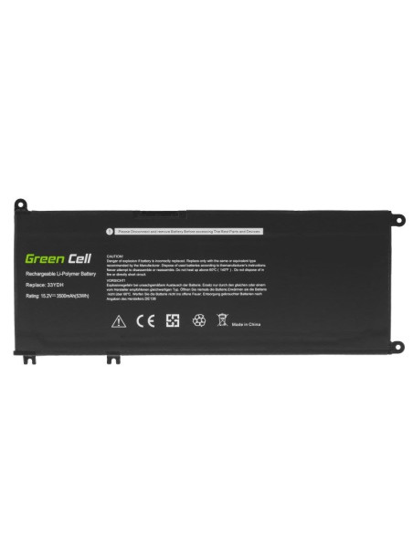 Green cell bateria de138 33ydh do dell inspiron g3 3579 3779 g5 5587 g7 7588 7577 7779 latitude 3480 3490 3590 3400mah 15.2v