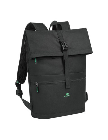 Rivacase gremio plecak city backpack czarny poliester, przetworzony politereftalan etylenu (rpet)