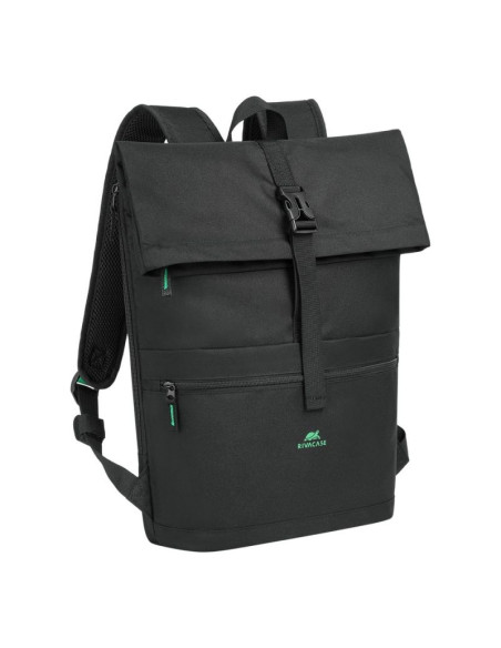 Rivacase gremio plecak city backpack czarny poliester, przetworzony politereftalan etylenu (rpet)