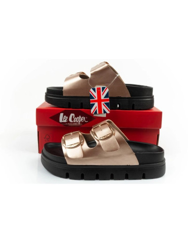 Lee cooper buty laczki damskie klapki złote wygodne platforma modne