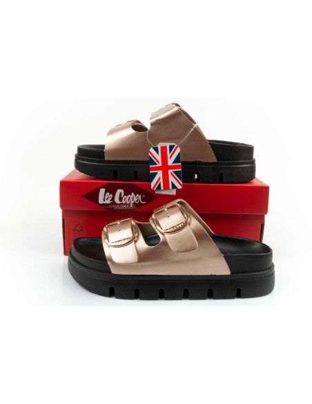 Lee cooper buty laczki damskie klapki złote wygodne platforma modne