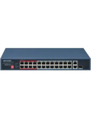Przełącznik poe 24 portów hikvision ds-3e0326p-e/m(c) fast ethernet unmanaged