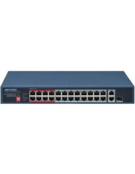 Przełącznik poe 24 portów hikvision ds-3e0326p-e/m(c) fast ethernet unmanaged