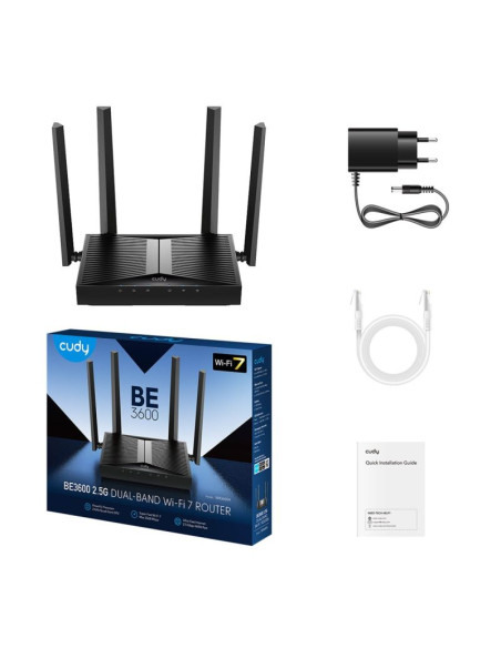 Router cudy wr3600h be3600 2.5g wi-fi 7 mesh router