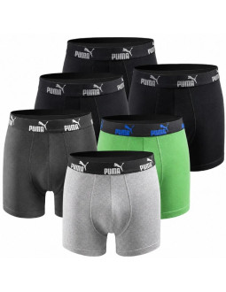 Puma bokserki majtki męskie boxershorts 6pak czarne zielone szare